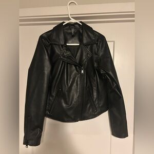 Anthropologie Black Leather Jacket worn once